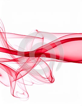 Red Smoke abstract white background.
