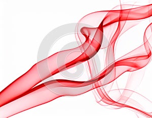 Red Smoke abstract white background.