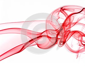 Red Smoke abstract white background.