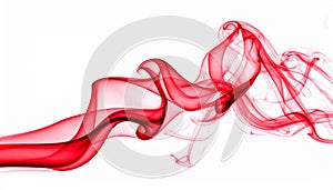 Red Smoke abstract white background.