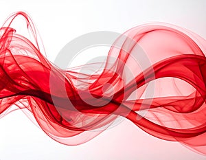 Red Smoke abstract white background.