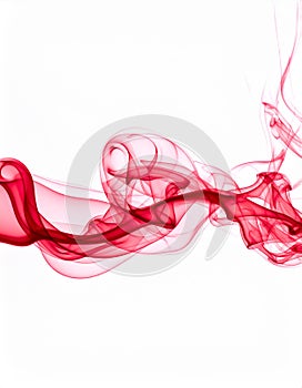 Red Smoke abstract white background.