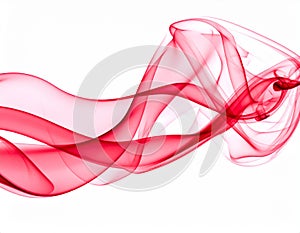 Red Smoke abstract white background.