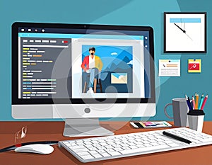 Designer software - Vector flat icon