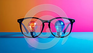 Glasses with light Bulb