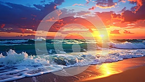 Beautiful sea and sky at sunset - digital artwork