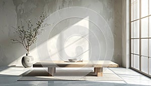 Minimal Gray Paper Surface for Sophisticated Japanese Dining