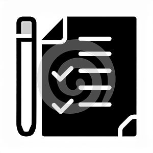 Electronic text document symbol glyph vector illustration. Online doc, notepad