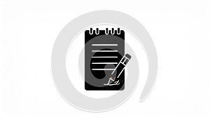 Electronic text document symbol glyph vector illustration. Online doc, notepad