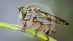 Beautiful Robber Fly - Close-Up of the beautiful Robber Fly (selective Focus)