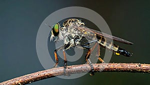 Beautiful Robber Fly - Close-Up of the beautiful Robber Fly (selective Focus)