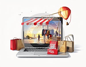 Online shopping concept, isllustration