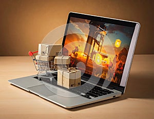 Online shopping concept, isllustration