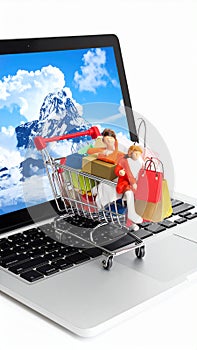 Online shopping concept, isllustration