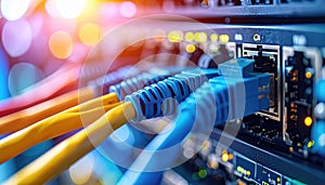 Network Cables and Server Room Lights