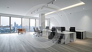 Modern Office Interior with City View