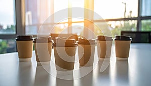 Coffee Cups Lined Up