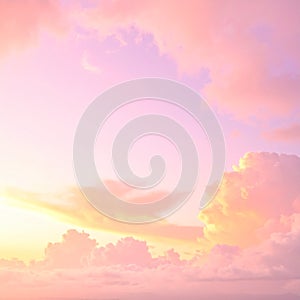 Gentle Pastel Clouds in Rose and Baby Orange at Sunrise