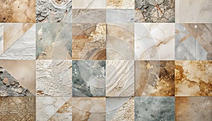 Abstract Patchwork of Earthy Stone and Concrete Textures