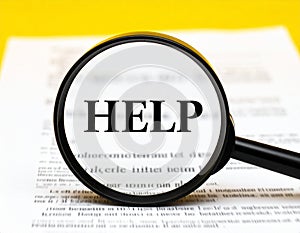 Magnifying Glass on the Word Help