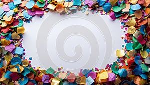 Vibrant Confetti Frame with Copy Space for Festive Celebrations