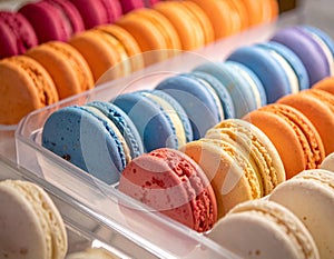 Colorful macarons dessert