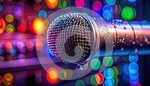 Microphone in Bokeh Lights