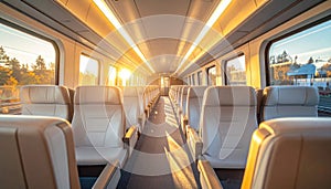 Golden Hour Train Interior