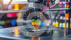 3D Printer Creating a Multi-Colored Object