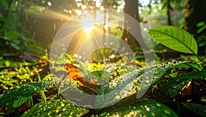 Sunlight Filtering Through a Lush Forest