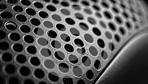 Close-up abstract of a perforated metal surface