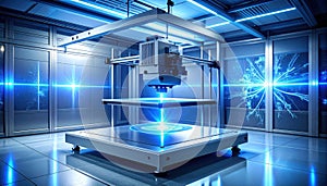 Futuristic 3D Printer in a High-Tech Laboratory