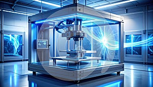 Futuristic 3D Printer in a High-Tech Laboratory