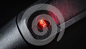 Close-up of a Red Mute Button Indicator Light