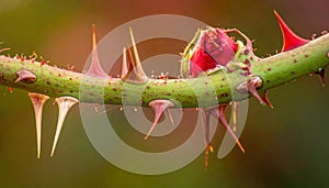 Rose Stem Thorns and Bud