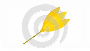 Yellow hand-dawn flower bud element