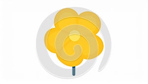 Yellow hand-dawn flower bud element