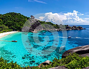 The Similan Islands are eleven Thai paradises located in the Andaman Sea.