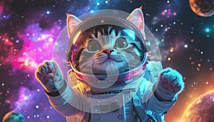 Astronaut Cat in Space