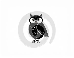 Owl vector icon.Black vector icon isolated on white background owl.
