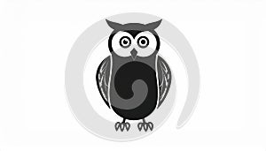 Owl vector icon.Black vector icon isolated on white background owl.