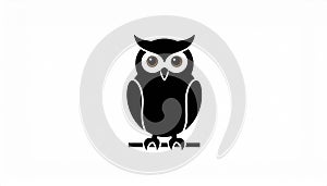 Owl vector icon.Black vector icon isolated on white background owl.