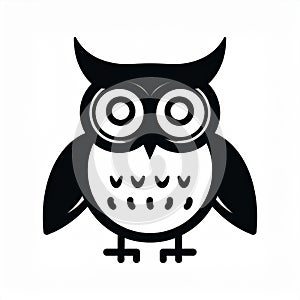 Owl vector icon.Black vector icon isolated on white background owl.
