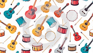 Musical Instruments Seamless Pattern