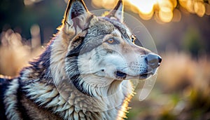 Majestic Wolf in Golden Light