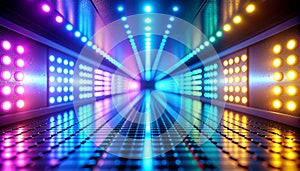 Vibrant Digital Light Tunnel