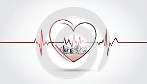 Heartbeat Line Illustration EPS Vector