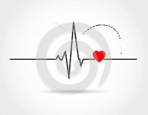 Heartbeat Line Illustration EPS Vector