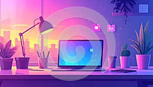 Back to school theme with school supplies overhead view - flat lay