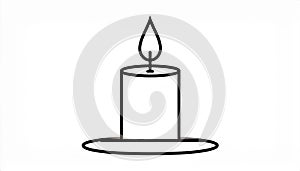 Unique Candle Glyph Vector Icon